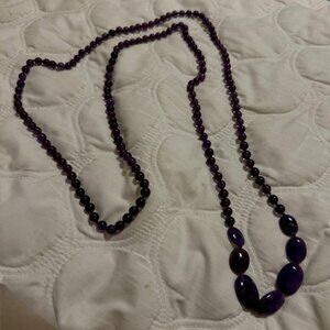 Women's 29" dark purple beaded necklace